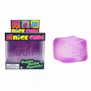 NeeDoh Nice Cube Super Solid Premium Sensory Stress Relief Squish Toy,Purple,NIB